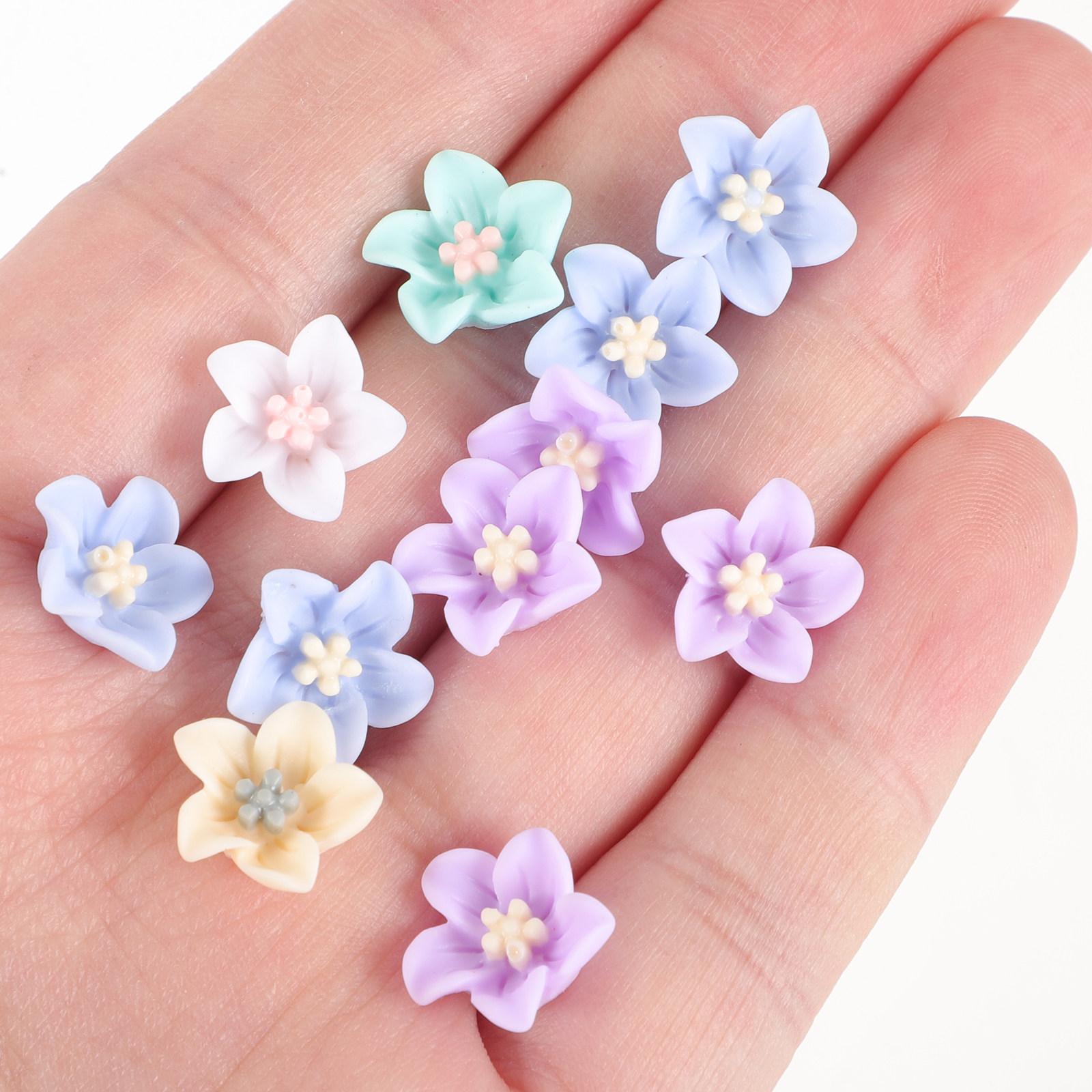 Craft Embellishment - 200 Stück Einzigartige Harz-Blumen-Verzierungen DIY Handyhüllen-Charm-Set