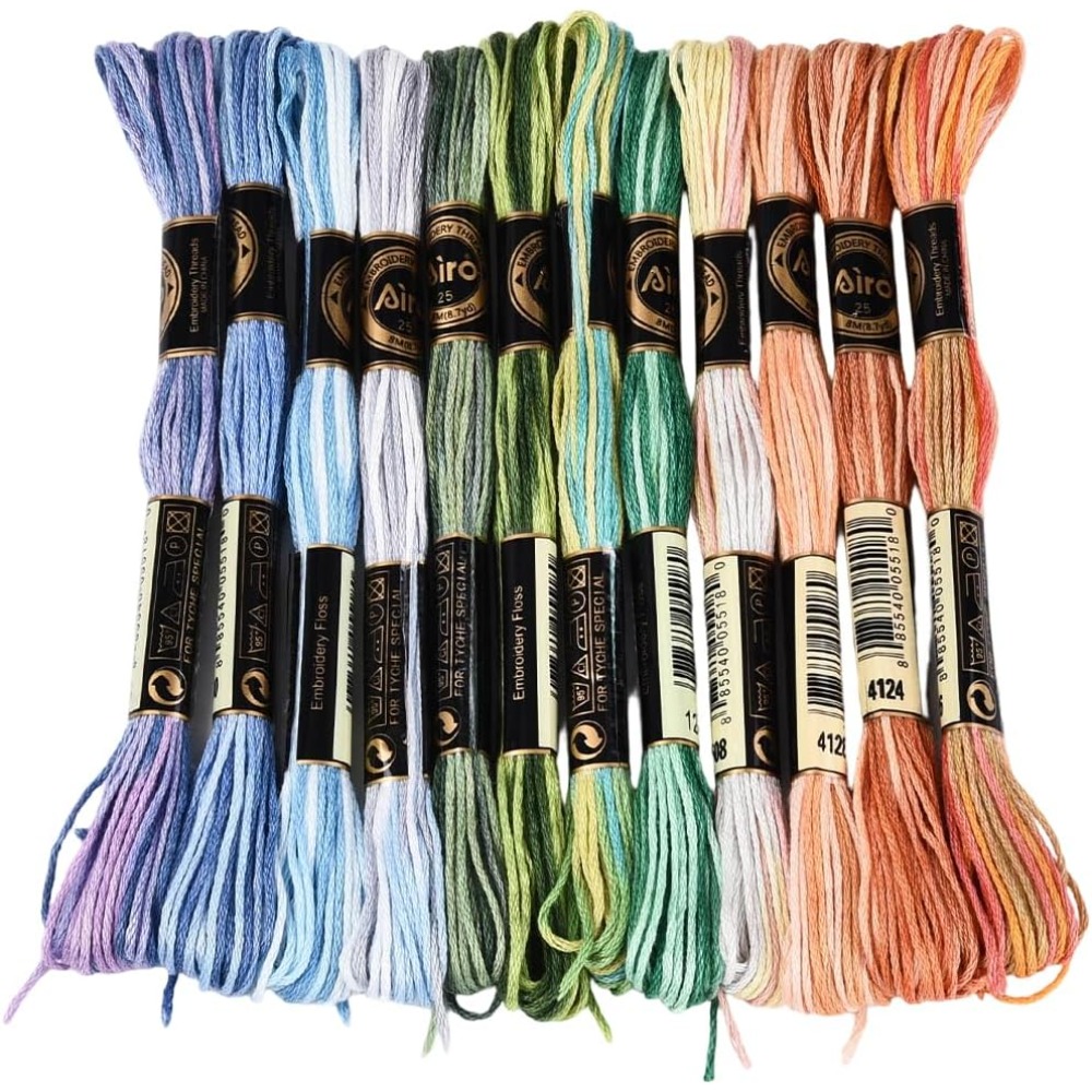 Embroidery Embellishments - 12 Stränge 105 Yards Kreuzstich-Garn, Mehrfarbiges