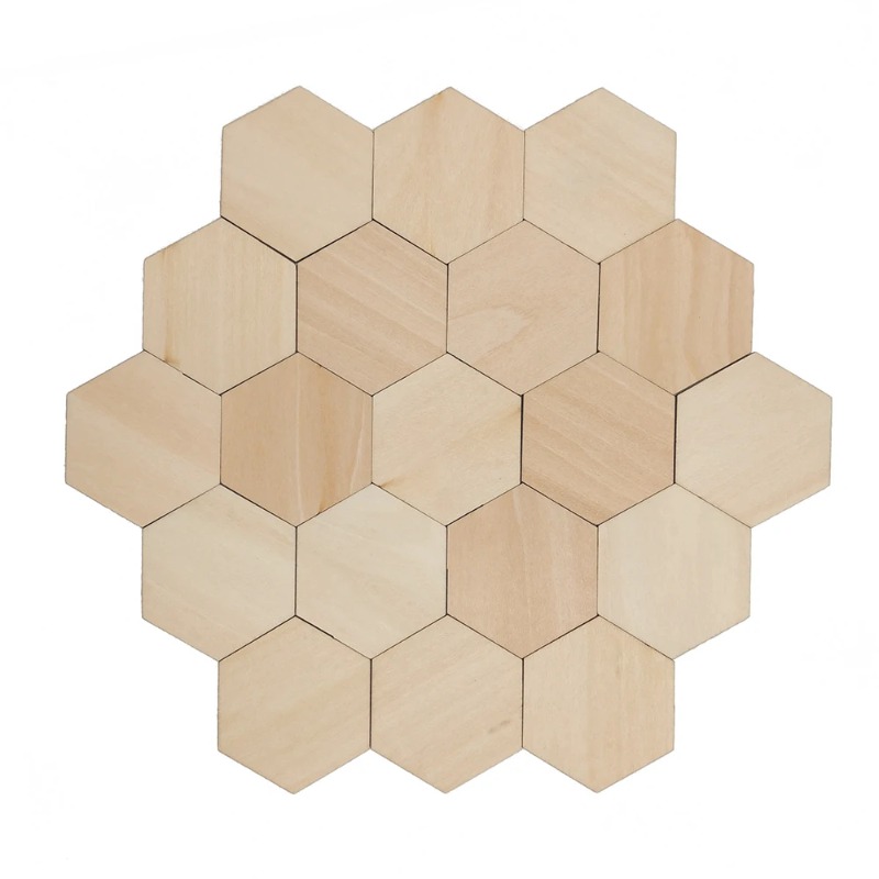 Craft Embellishment - 10–120 mm hölzerne sechseckige leere Scheiben,