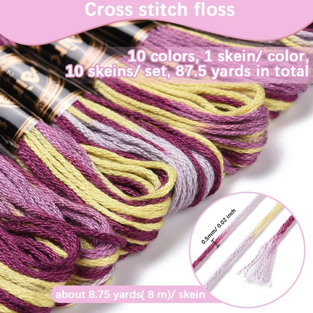6-strängige lila bunte Stickga – Embroidery Embellishments Bewertung und Preis