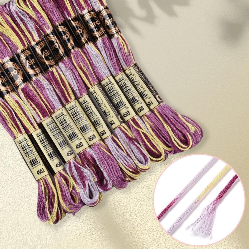 6-strängige lila bunte Stickga – Embroidery Embellishments Bewertung und Preis
