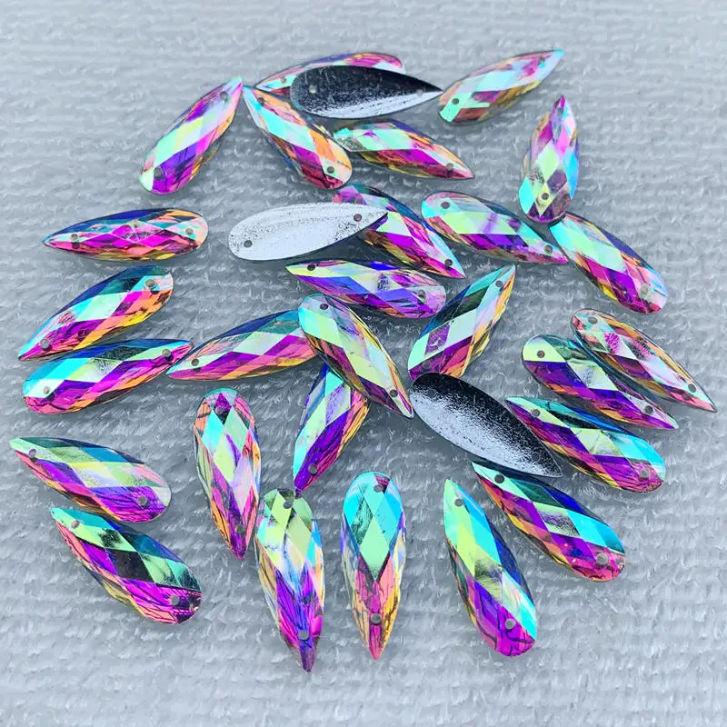 40 Stück 8*22mm weiße AB-Tropf – Sew On Rhinestone Bewertung und Preis